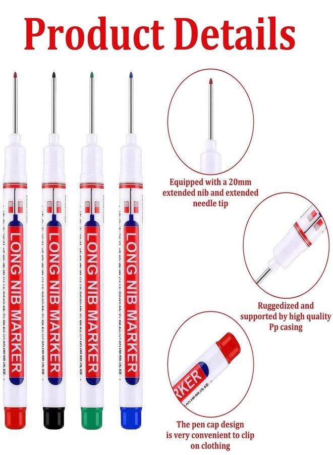 Buildcon Deep Hole Marker Pen, Tracer Marker Pen, Carpenter Pencil, Long Nib Marker for Wood, Metal, Concrete, Professional Construction Tools, Industrial Use, DIY Projects (8) - Image 3